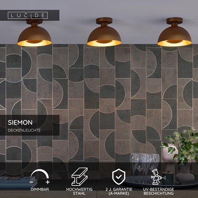 Lucide SIEMON - Deckenleuchte - Ø 25 cm - 1xE27 - Ockergelb